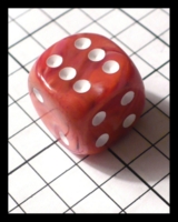 Dice : Dice - 6D Pipped - Red Swirl with White Pips - FA collection buy Dec 2010